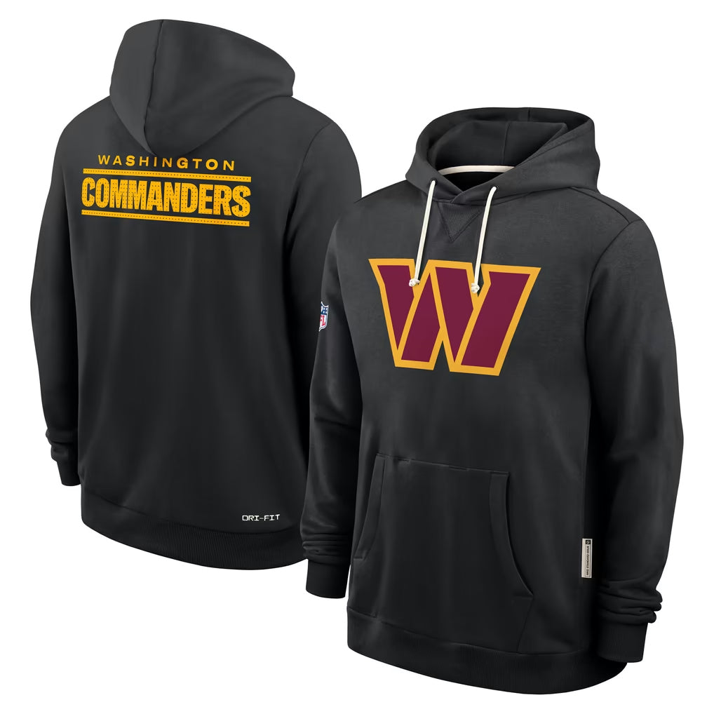 Davalo W.Commanders Gray LOGO Performance Pullover Hoodies Game Blank Player Stitched Jerseys