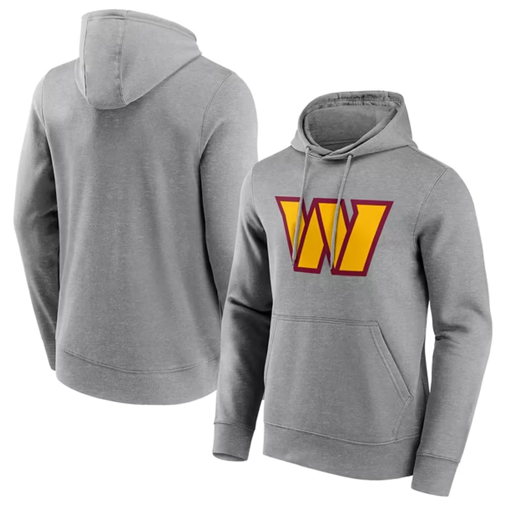 Davalo W.Commanders Gray LOGO Pullover Hoodies Game Blank Player Stitched Jerseys