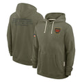 Davalo W.Commanders Olive Salute to Service Pullover Hoodies Limited Home Blank Player Stitched Jerseys