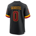 Davalo W.Commanders #0 Mike Sainristil Black Hail Raiser Alternate Game Stitched Jersey