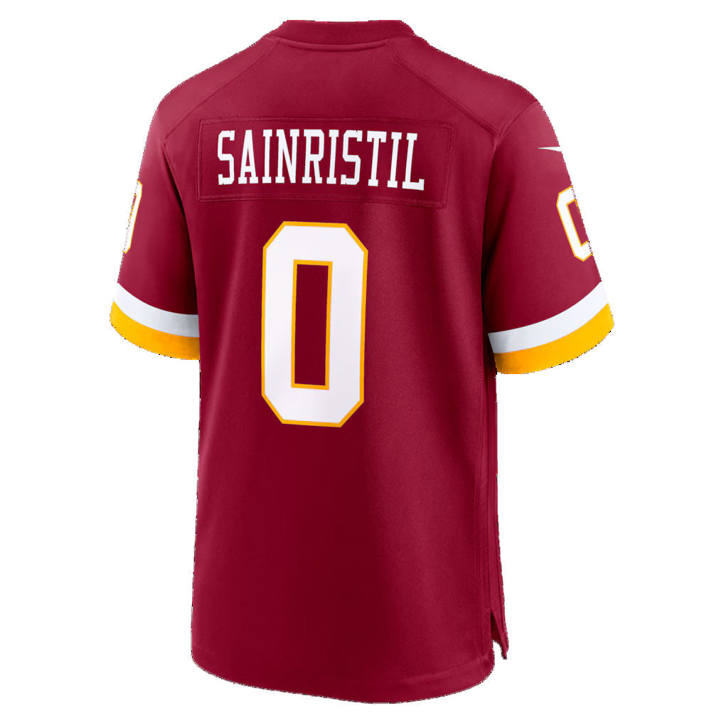 Davalo W.Commanders #0 Mike Sainristil Burgundy Game Stitched Jersey