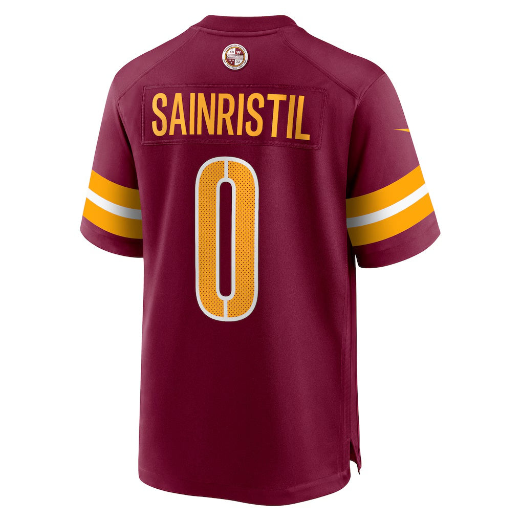 Davalo W.Commanders #0 Mike Sainristil Burgundy Game Stitched Jerseys