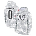 Davalo W.Commanders #0 Mike Sainristil Player Arctic Camo Salute to Service Hoodies Stitched Jerseys