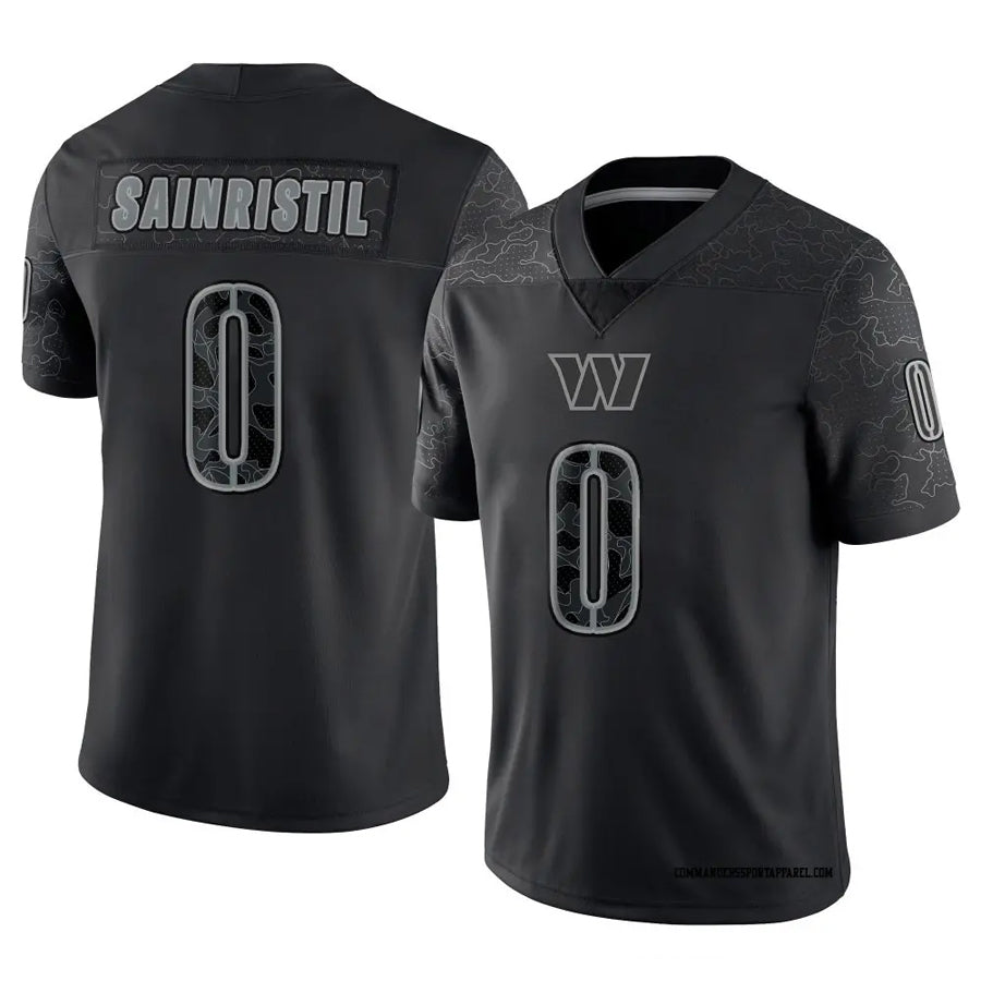 Davalo W.Commanders #0 Mike Sainristil Player Black RFLCTV Limited Stitched Jerseys