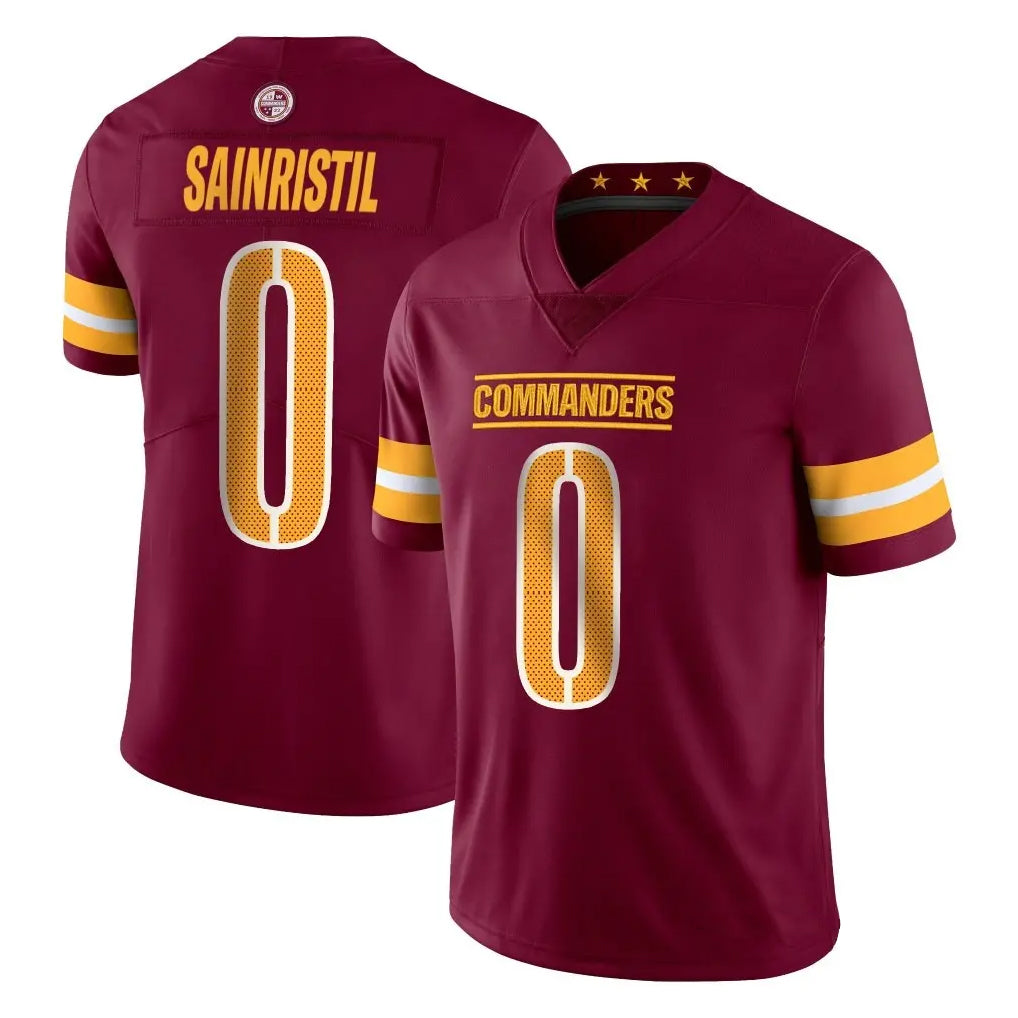 Davalo W.Commanders #0 Mike Sainristil Player Burgundy Vapor Limited Stitched Jerseys