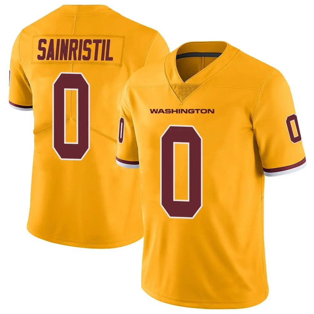 Davalo W.Commanders #0 Mike Sainristil Player Gold Vapor Limited Stitched Jerseys