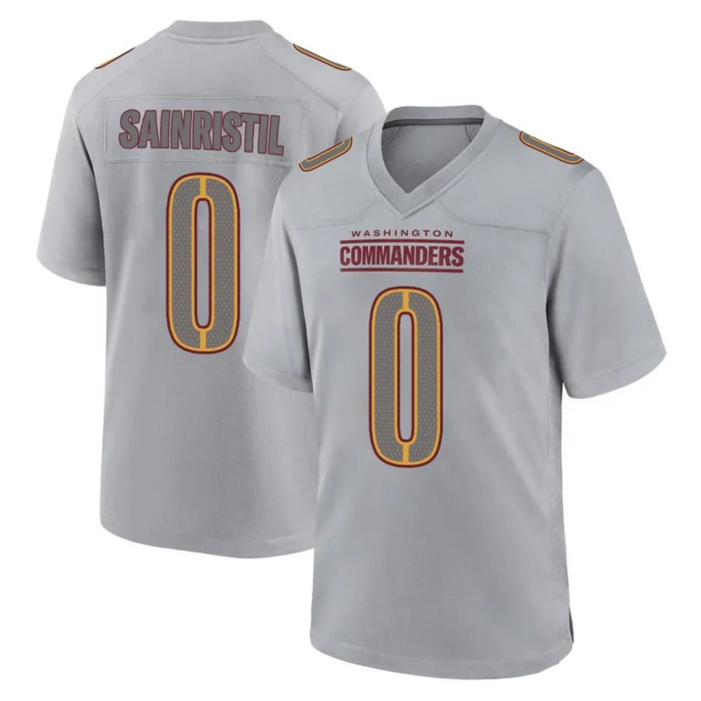 Davalo W.Commanders #0 Mike Sainristil Player Gray Atmosphere Fashion Home Game Stitched Jerseys