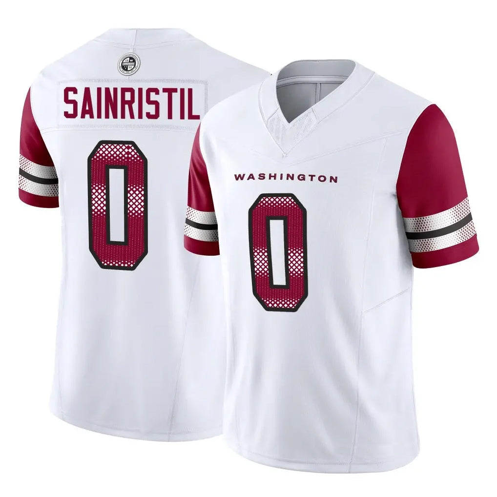 Davalo W.Commanders #0 Mike Sainristil Player White Vapor F.U.S.E. Limited Stitched Jerseys