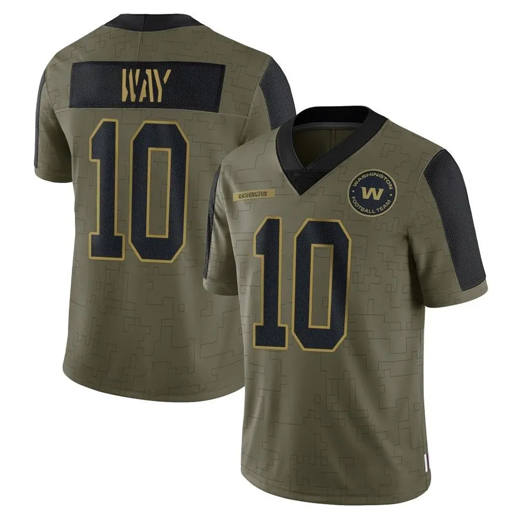 Davalo W.Commanders #10 Tress Way Player Olive Salute To Service Limited Game Stitched Jerseys