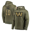 Davalo W.Commanders #10 Tress Way Player Olive Salute to Service Pullover Hoodie Limited Home Game Stitched Jerseys
