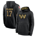 Davalo W.Commanders #17 Terry Mclaurin Player Black Salute to Service Performance Pullover Hoodies Home Game Stitched Jerseys