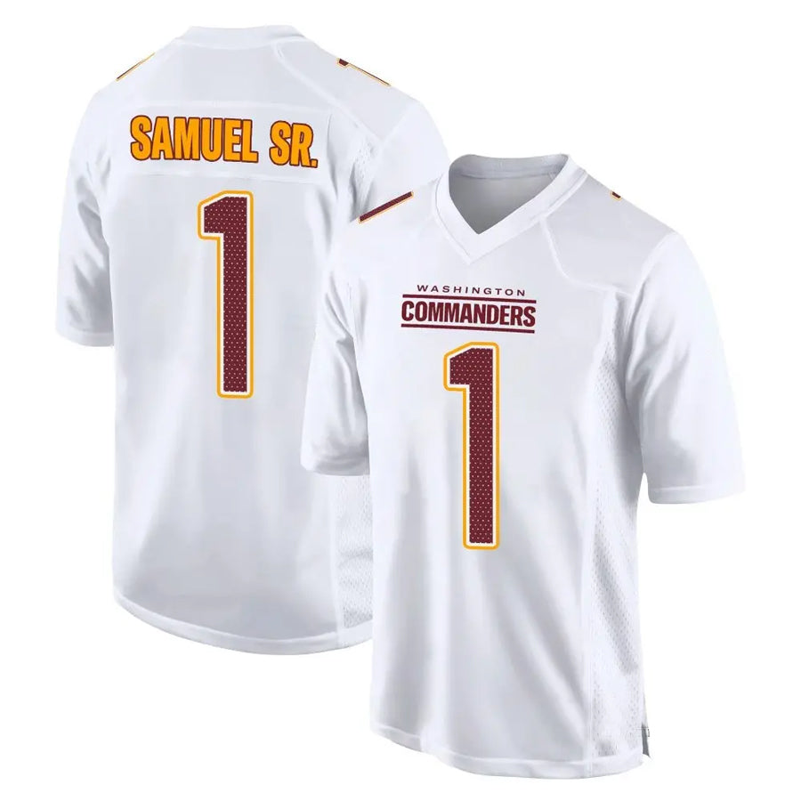 Davalo W.Commanders #1 Deebo Samuel Sr Player Tundra White Fashion Game Stitched Jerseys