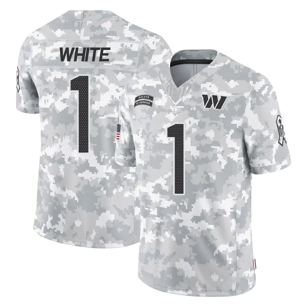 Davalo W.Commanders #1 Rachaad White Player Arctic Camo Limited Salute To Service Home Game Stitched Jerseys