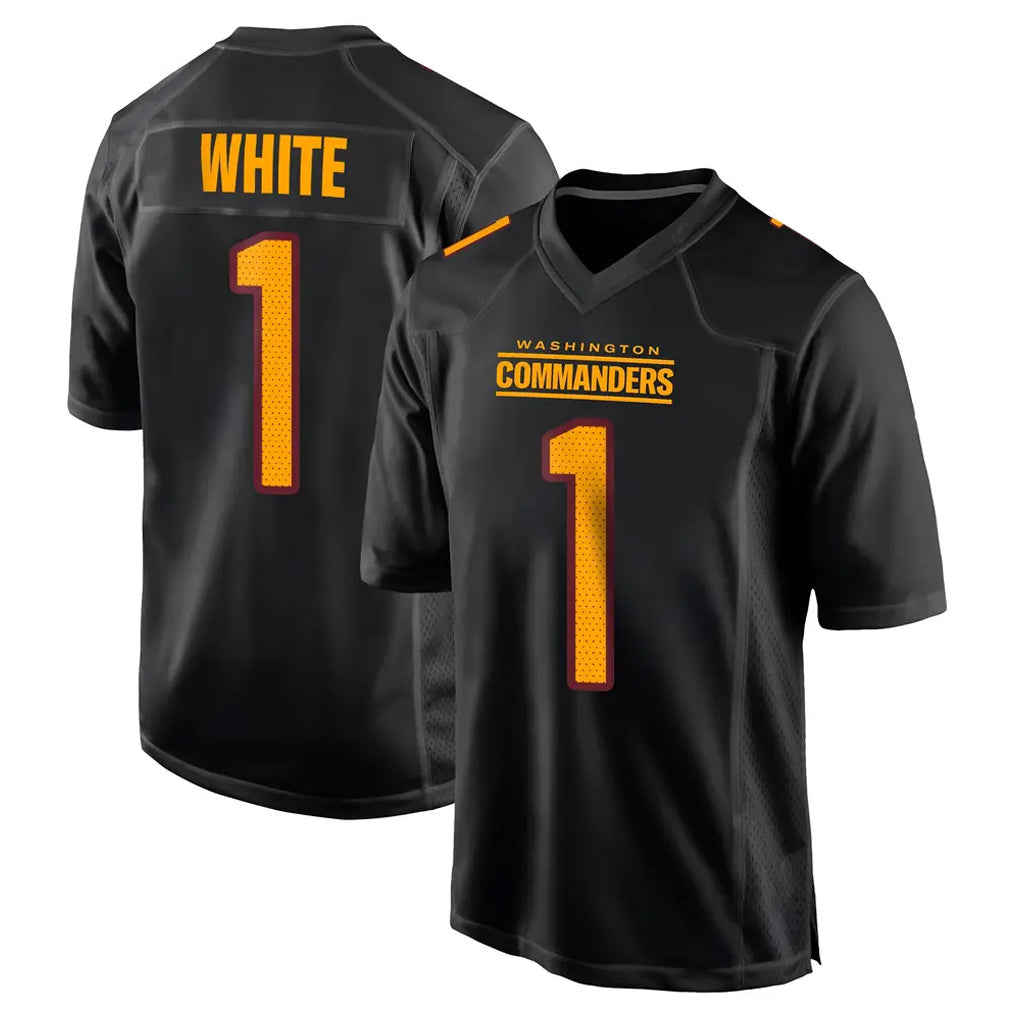 Davalo W.Commanders #1 Rachaad White Player Black Carbon Fashion Home Game Stitched Jerseys