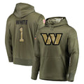 Davalo W.Commanders #1 Rachaad White Player Olive Salute to Service Pullover Hoodie Limited Home Game Stitched Jerseys