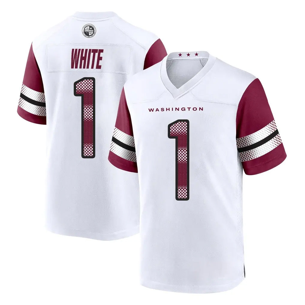Davalo W.Commanders #1 Rachaad White Player White Game Home Stitched Jerseys