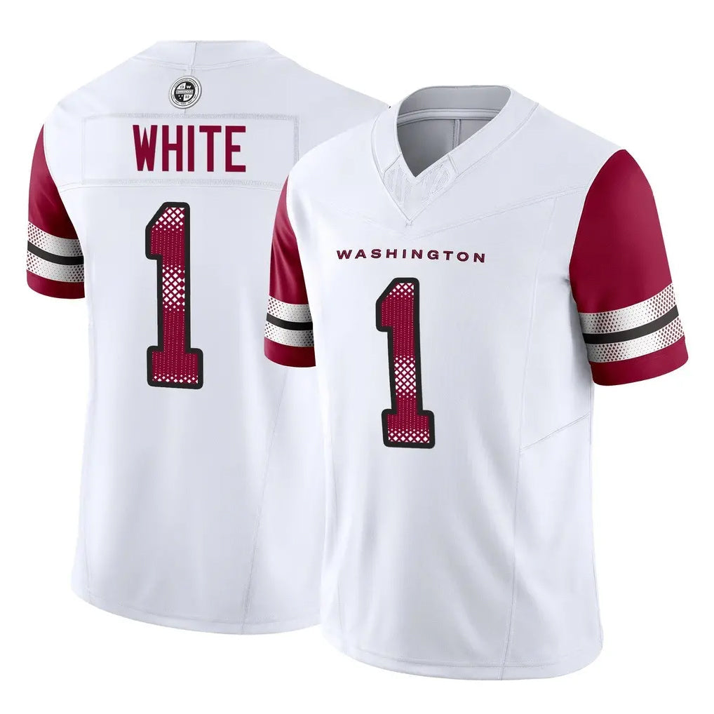 Davalo W.Commanders #1 Rachaad White Player White Vapor F.U.S.E. Limited Home Game Stitched Jerseys