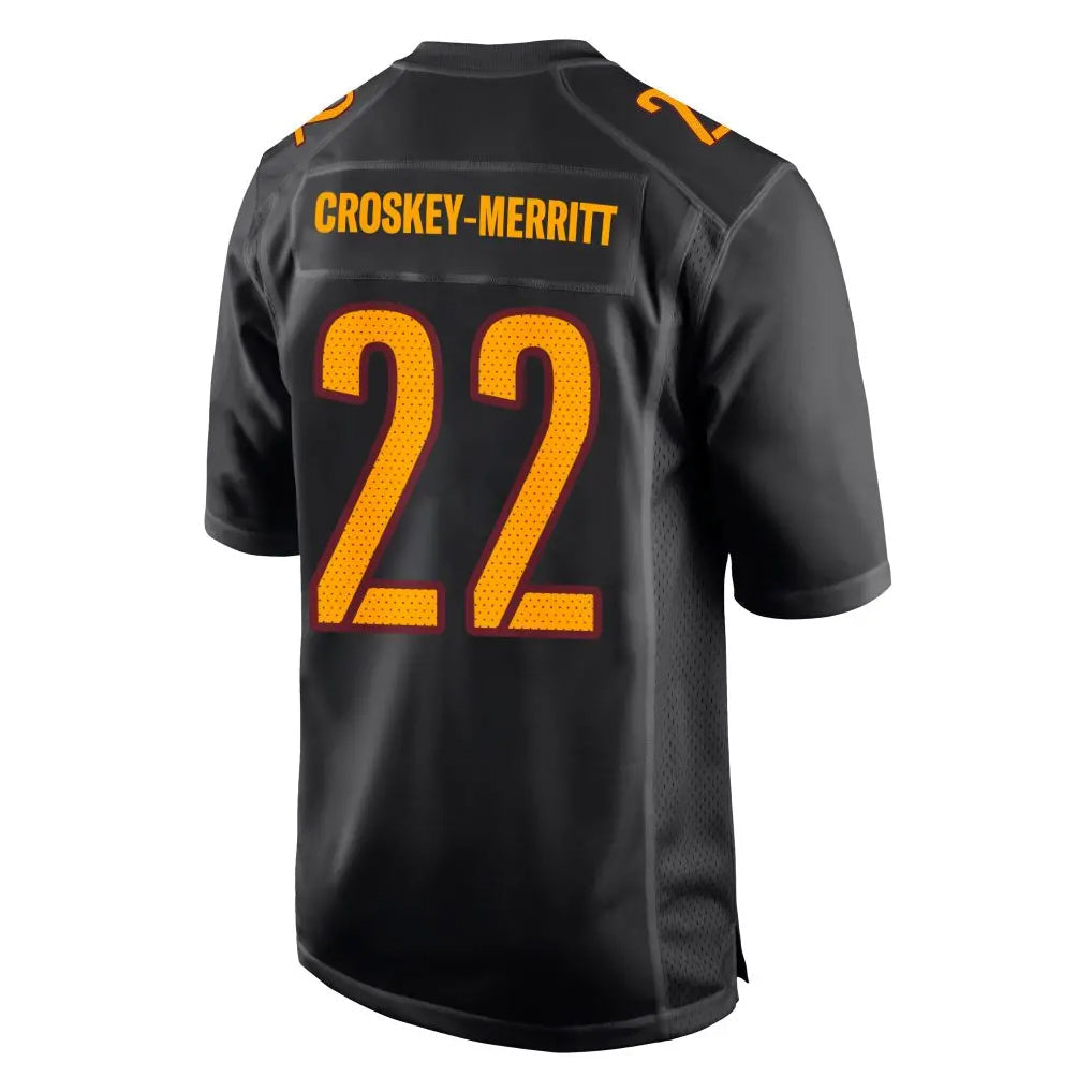 Davalo W.Commanders #22 Jacory Croskey-Merritt Player Carbon Black Fashion Game Stitched Jerseys