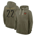 Davalo W.Commanders #22 Jacory Croskey-Merritt Player Olive Salute to Service Pullover Hoodies Limited Home Stitched Jerseys