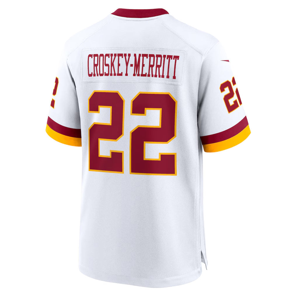 Davalo W.Commanders #22 Jacory Croskey-Merritt Player White Home Game Stitched Jerseys