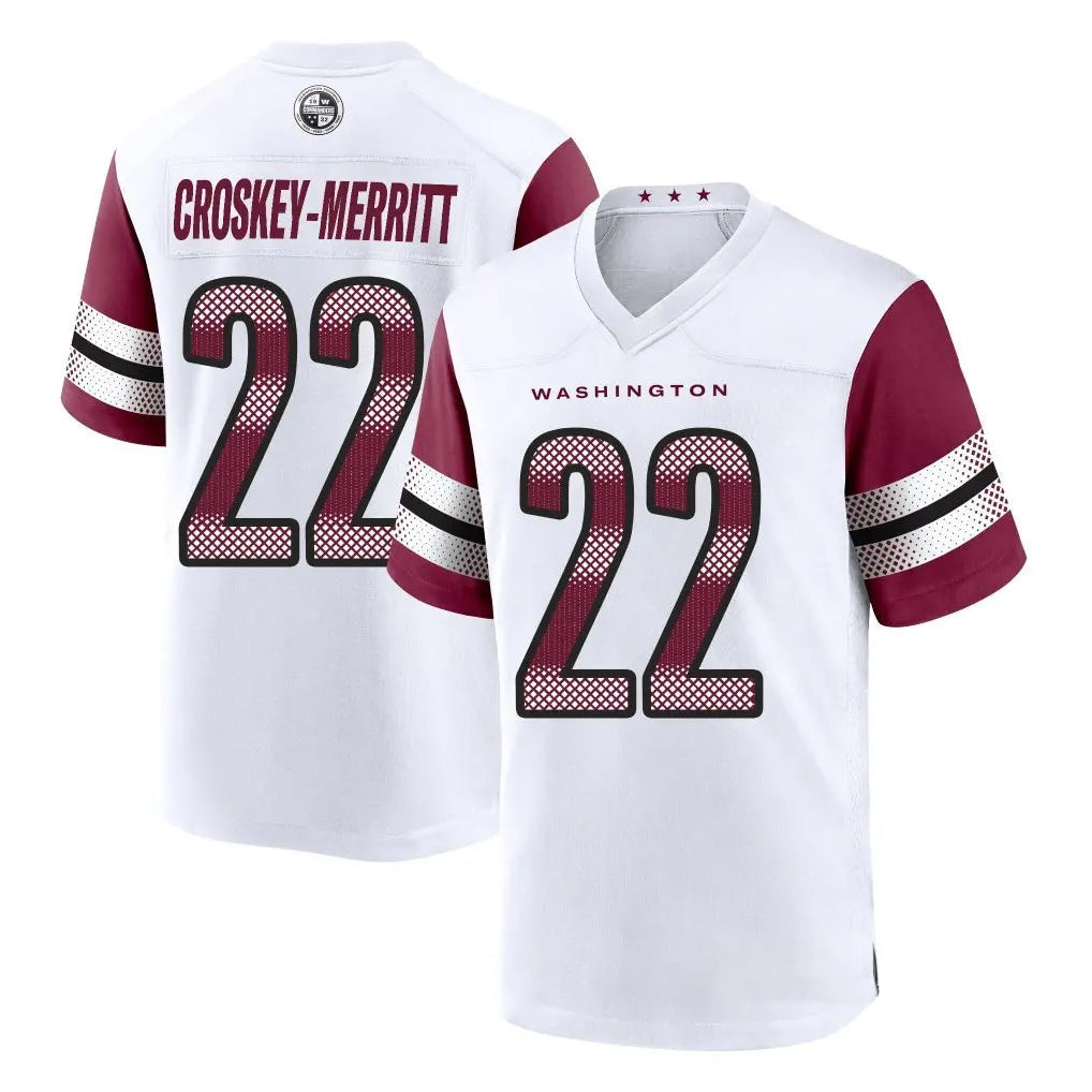 Davalo W.Commanders #22 Jacory Croskey-Merritt Player White Limited Home Game Stitched Jerseys