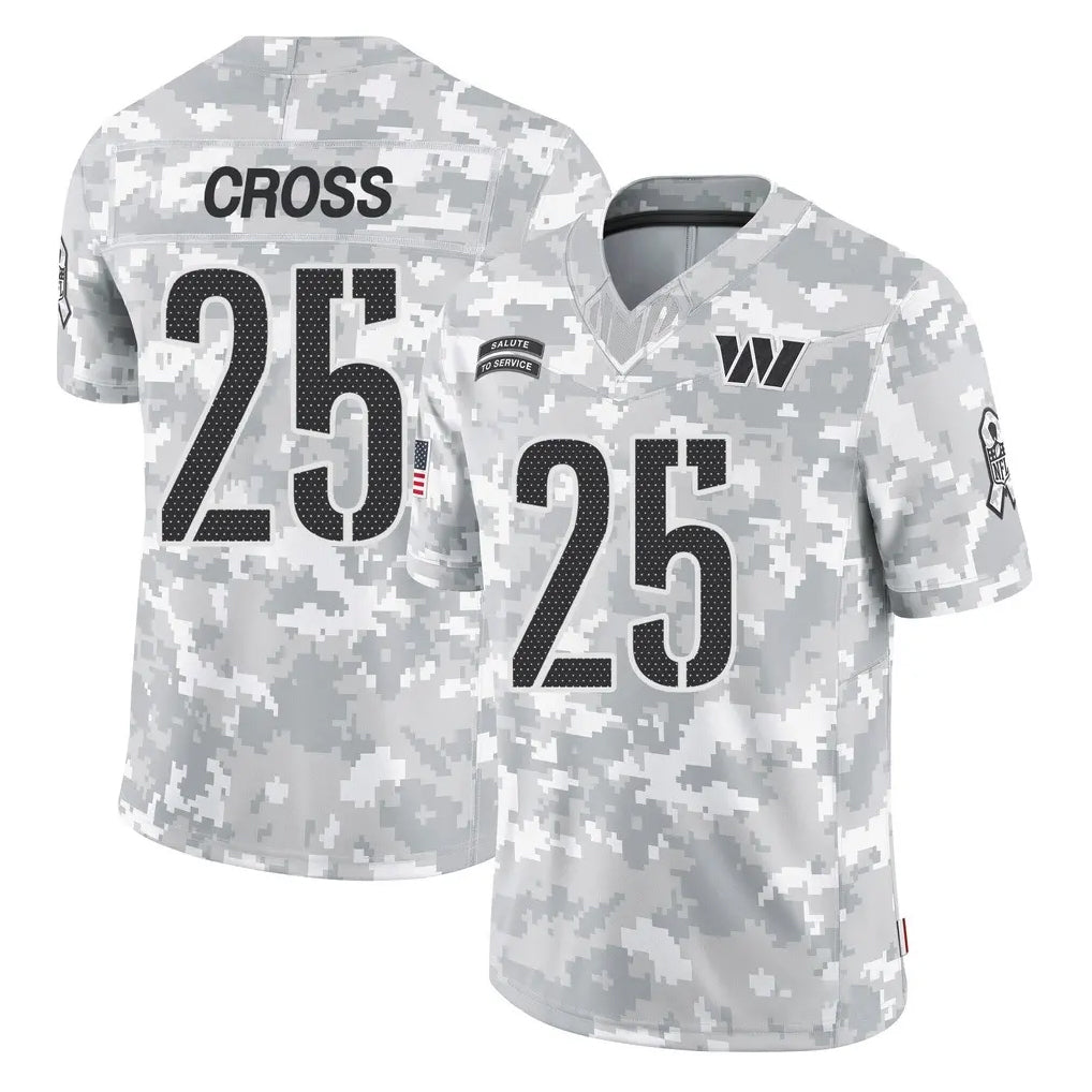 Davalo W.Commanders #25 Nick Cross Player Arctic Camo Limited Salute To Service Home Game Stitched Jerseys