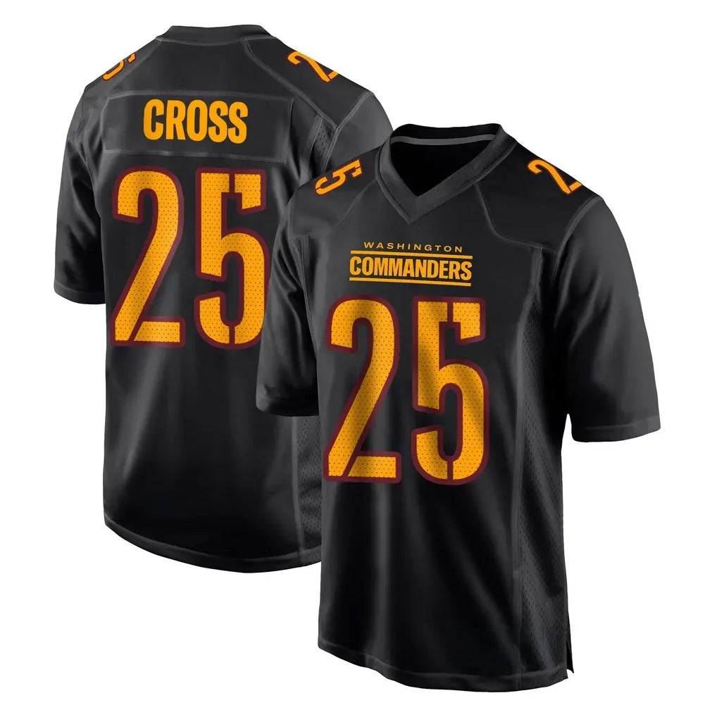 Davalo W.Commanders #25 Nick Cross Player Black Carbon Fashion Home Game Stitched Jerseys