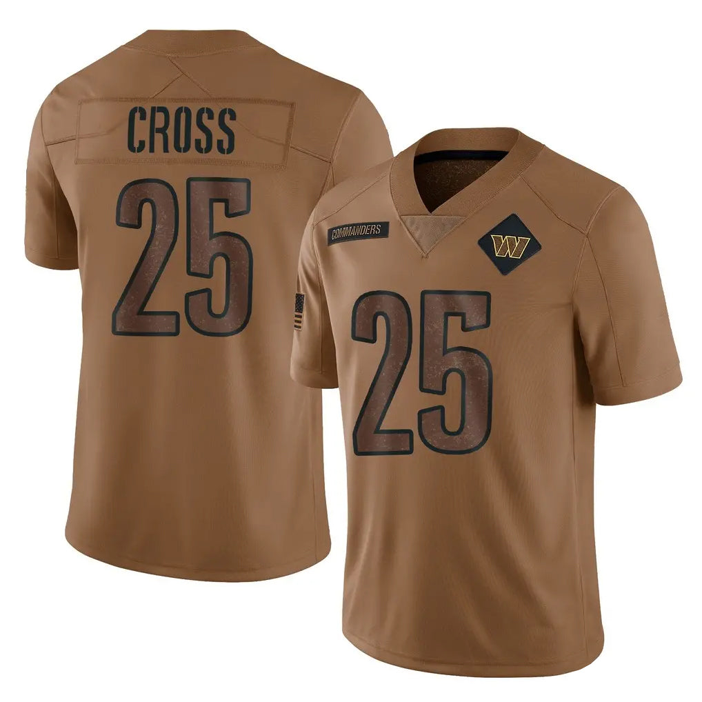 Davalo W.Commanders #25 Nick Cross Player Brown Limited Salute To Service Home Game Stitched Jerseys