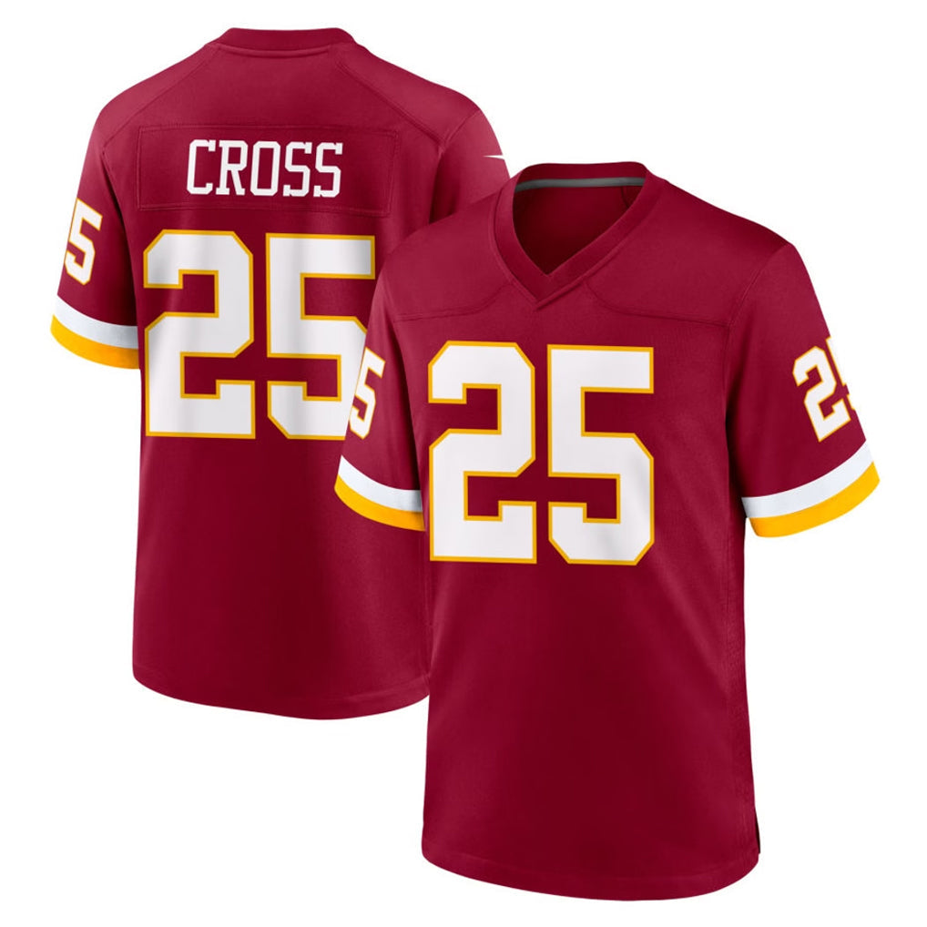 Davalo W.Commanders #25 Nick Cross Player Burgundy Game Home Stitched Jerseys
