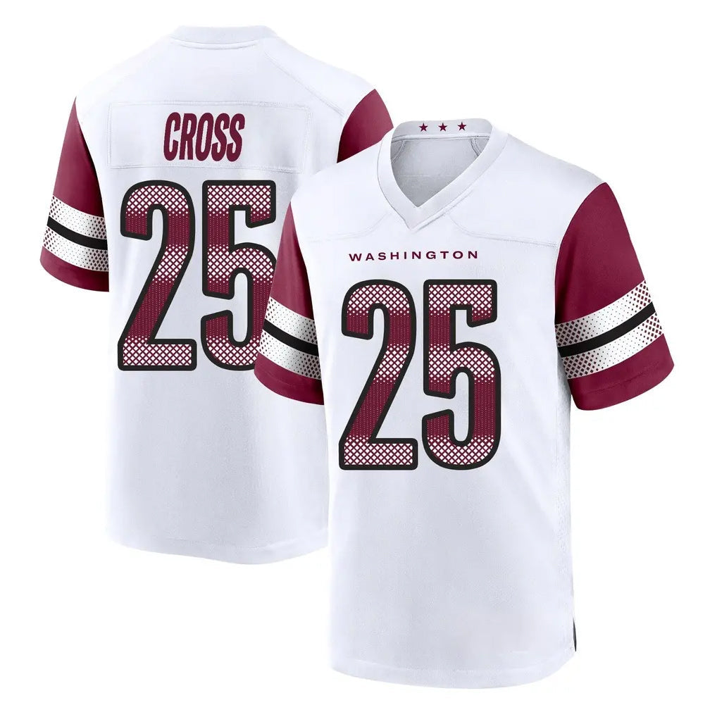 Davalo W.Commanders #25 Nick Cross Player White Game Home Stitched Jerseys