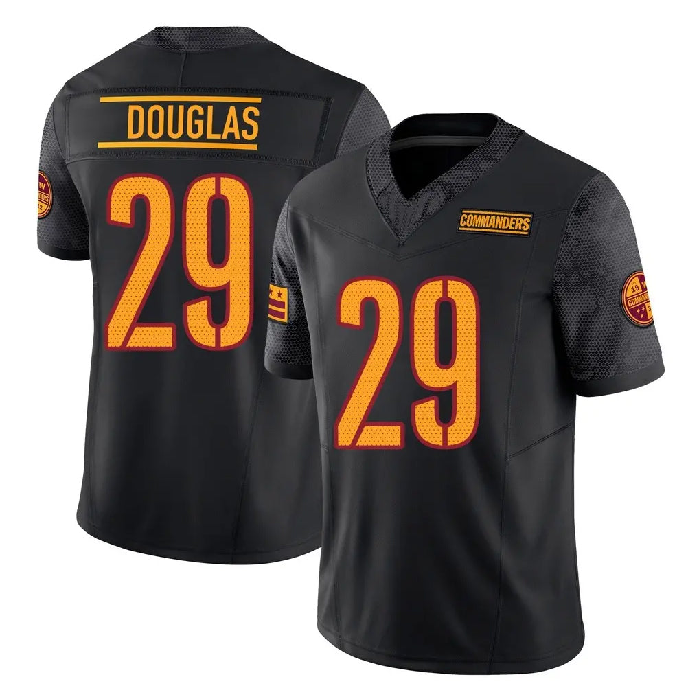 Davalo W.Commanders #29 Rasul Douglas Player Black Limited Vapor F.U.S.E. Home Game Stitched Jerseys