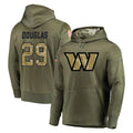 Davalo W.Commanders #29 Rasul Douglas Player Olive Salute to Service Pullover Hoodie Limited Home Game Stitched Jerseys
