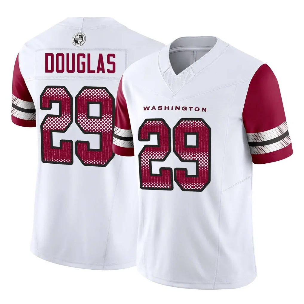 Davalo W.Commanders #29 Rasul Douglas Player White Vapor F.U.S.E. Limited Home Game Stitched Jerseys
