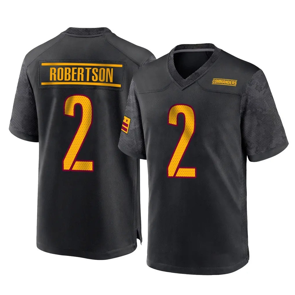 Davalo W.Commanders #2 Amik Robertson Player Black Home Game Stitched Jerseys