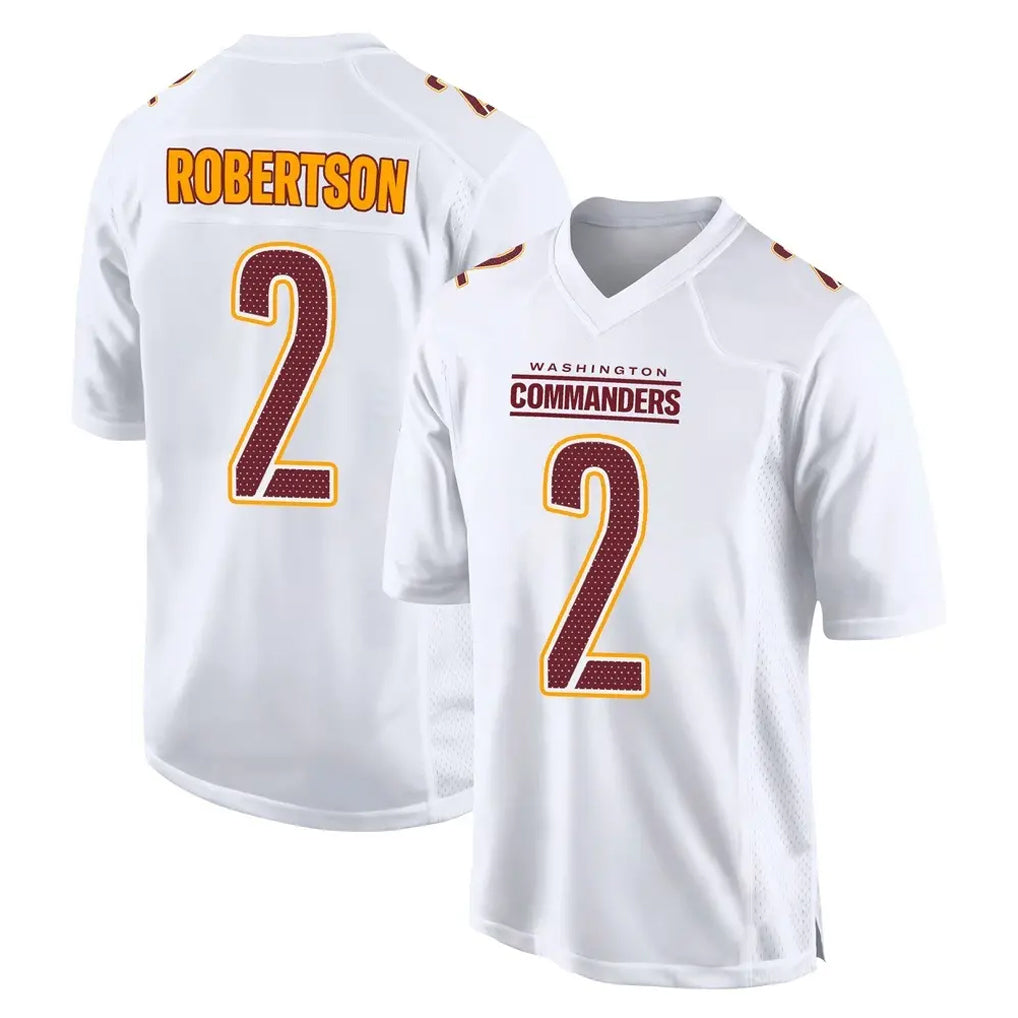 Davalo W.Commanders #2 Amik Robertson Player White Tundra Fashion Home Game Stitched Jerseys
