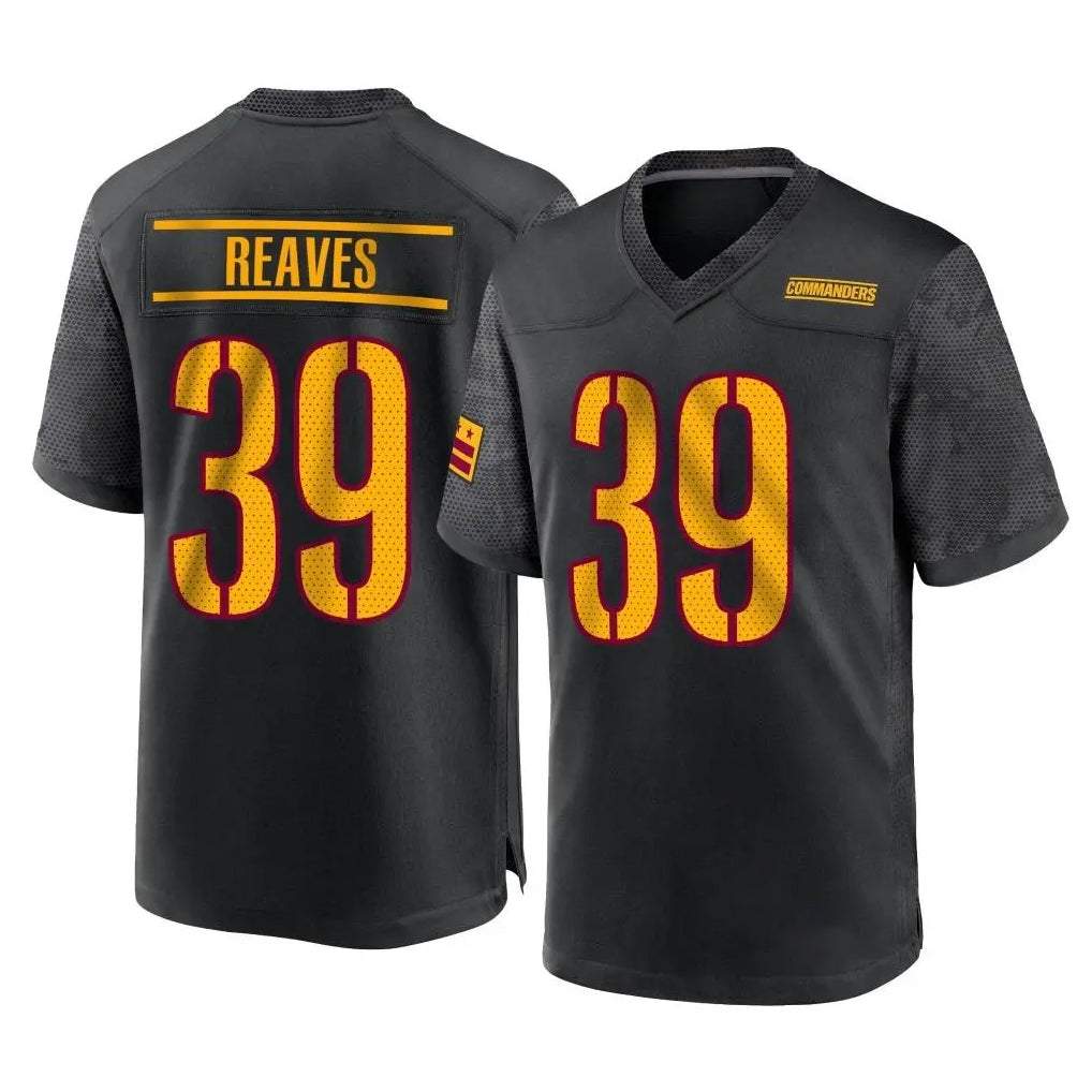 Davalo W.Commanders #39 Jeremy Reaves Player Black Home Game Stitched Jerseys