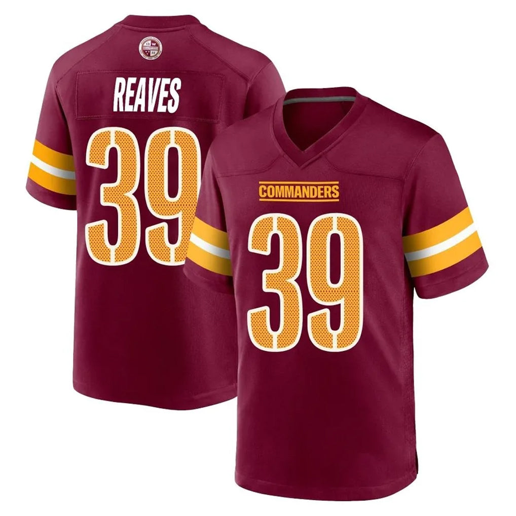 Davalo W.Commanders #39 Jeremy Reaves Player Burgundy Home Game Stitched Jerseys
