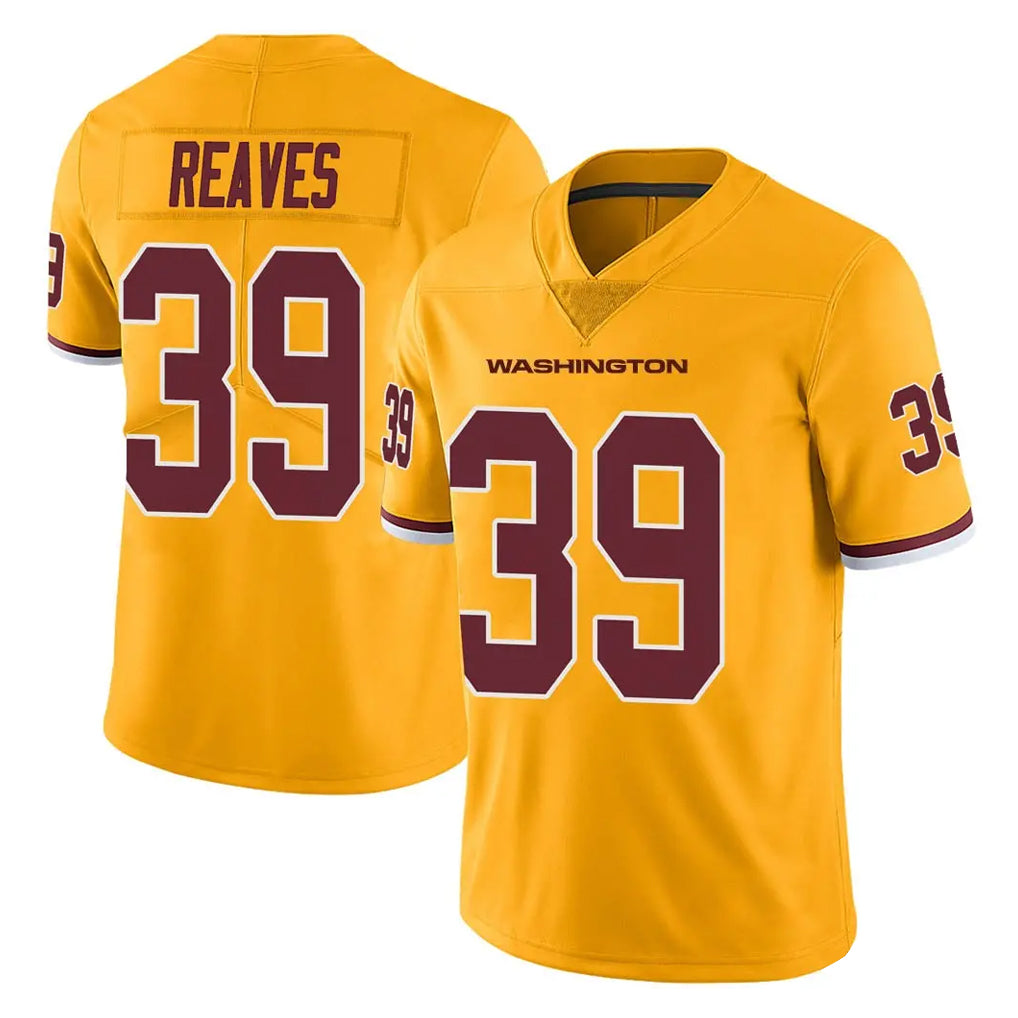 Davalo W.Commanders #39 Jeremy Reaves Player Gold Limited Color Rush Home Game Stitched Jerseys