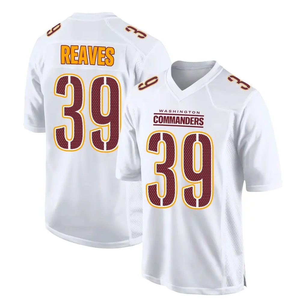Davalo W.Commanders #39 Jeremy Reaves Player White Tundra Fashion Home Game Stitched Jerseys