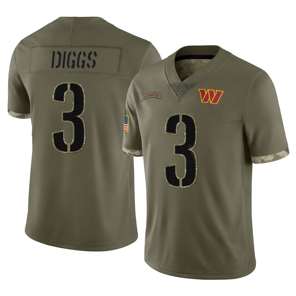 Davalo W.Commanders #3 Stefon Diggs Player Olive Salute To Service Limited Home Game Stitched Jerseys