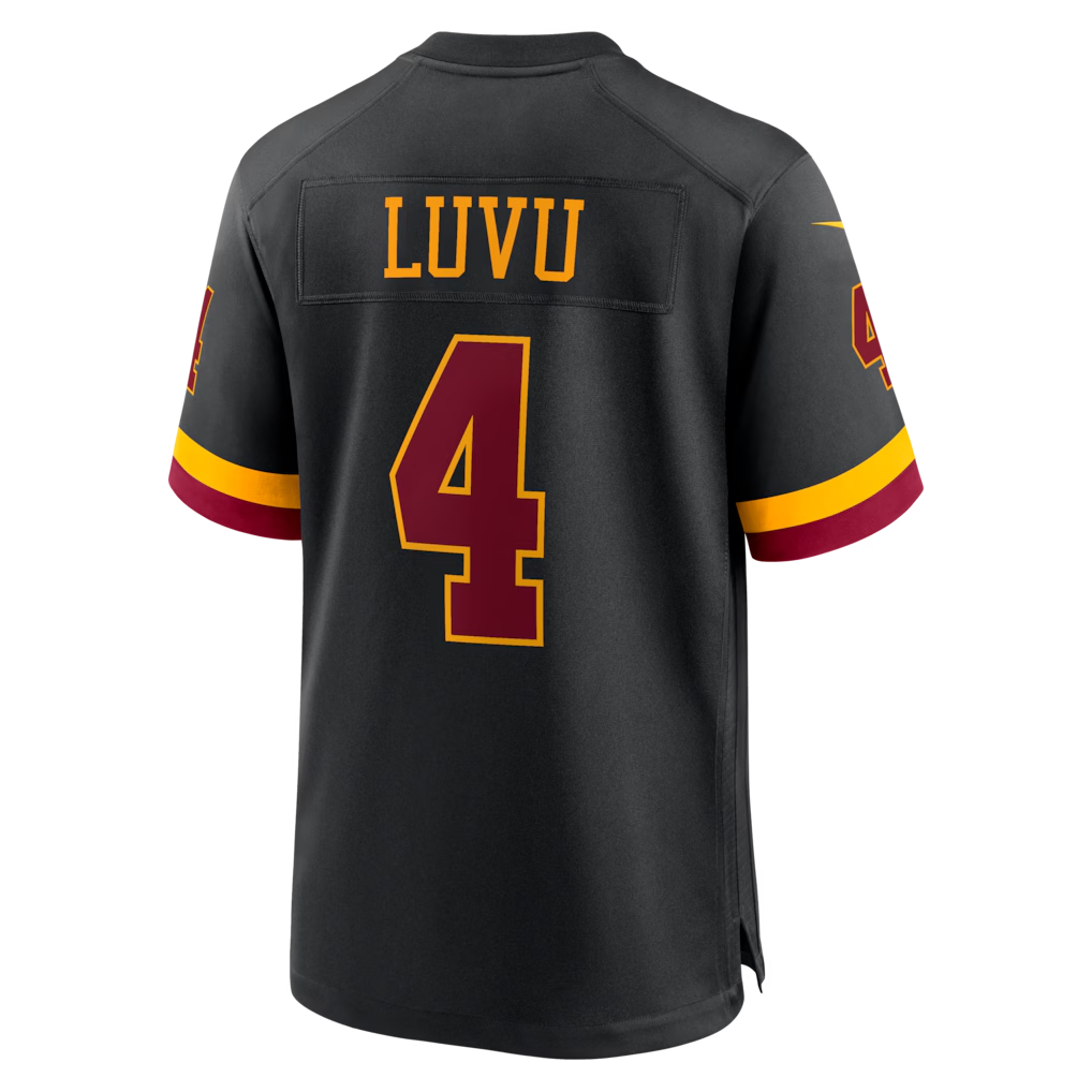 Davalo W.Commanders #4 Frankie Luvu Black Hail Raiser Alternate Game Stitched Jerseys
