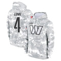 Davalo W.Commanders #4 Frankie Luvu Player Arctic Camo Salute to Service Hoodies Stitched Jerseys