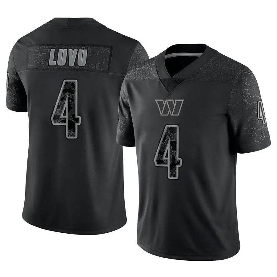 Davalo W.Commanders #4 Frankie Luvu Player Black RFLCTV Limited Stitched Jerseys