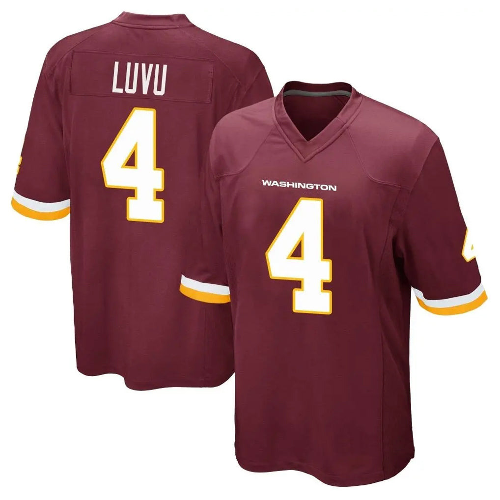 Davalo W.Commanders #4 Frankie Luvu Player Burgundy Game Stitched Jerseys