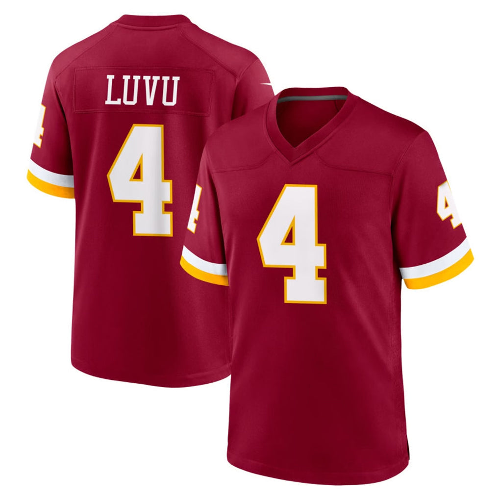 Davalo W.Commanders #4 Frankie Luvu Player Burgundy Game Home Stitched Jerseys