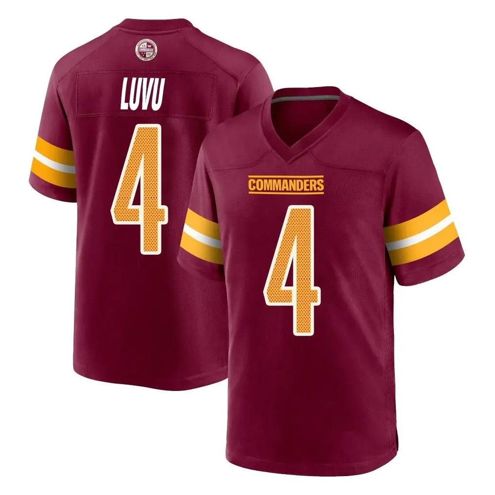Davalo W.Commanders #4 Frankie Luvu Player Burgundy Home Game Stitched Jerseys