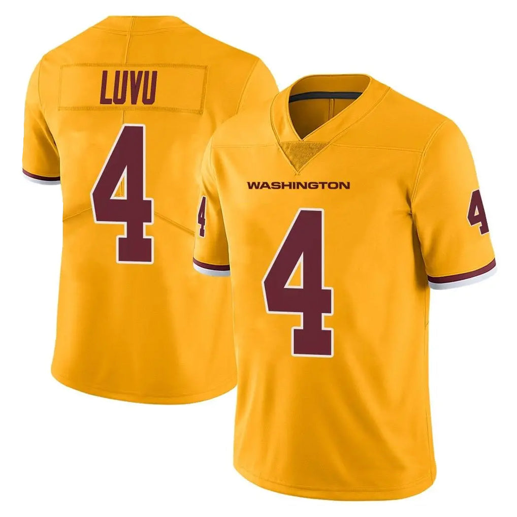 Davalo W.Commanders #4 Frankie Luvu Player Gold Vapor Limited Stitched Jerseys