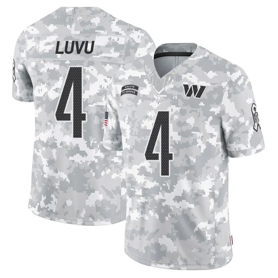 Davalo W.Commanders #4 Frankie Luvu Player Limited Arctic Camo Salute to Service Stitched Jerseys