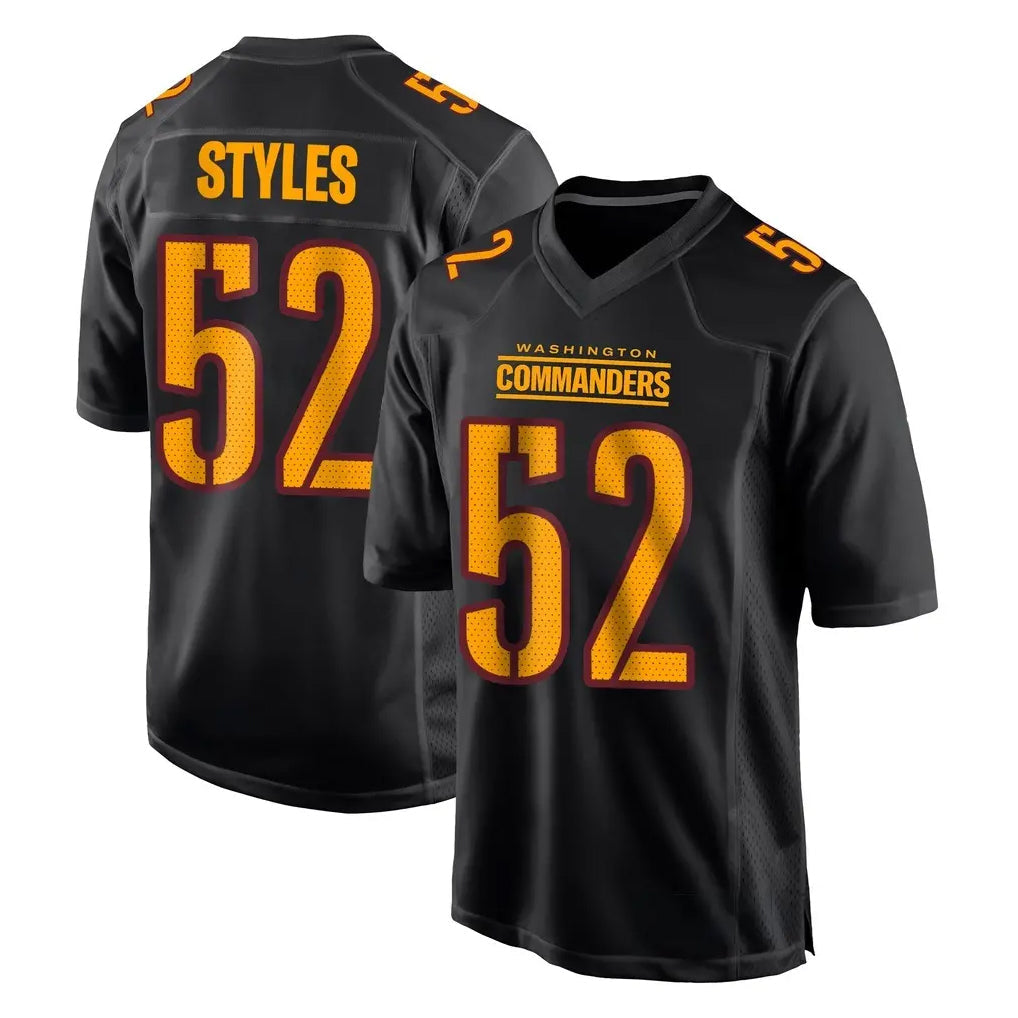 Davalo W.Commanders #52 Sonny Styles Player Black Carbon Fashion Home Game Stitched Jerseys