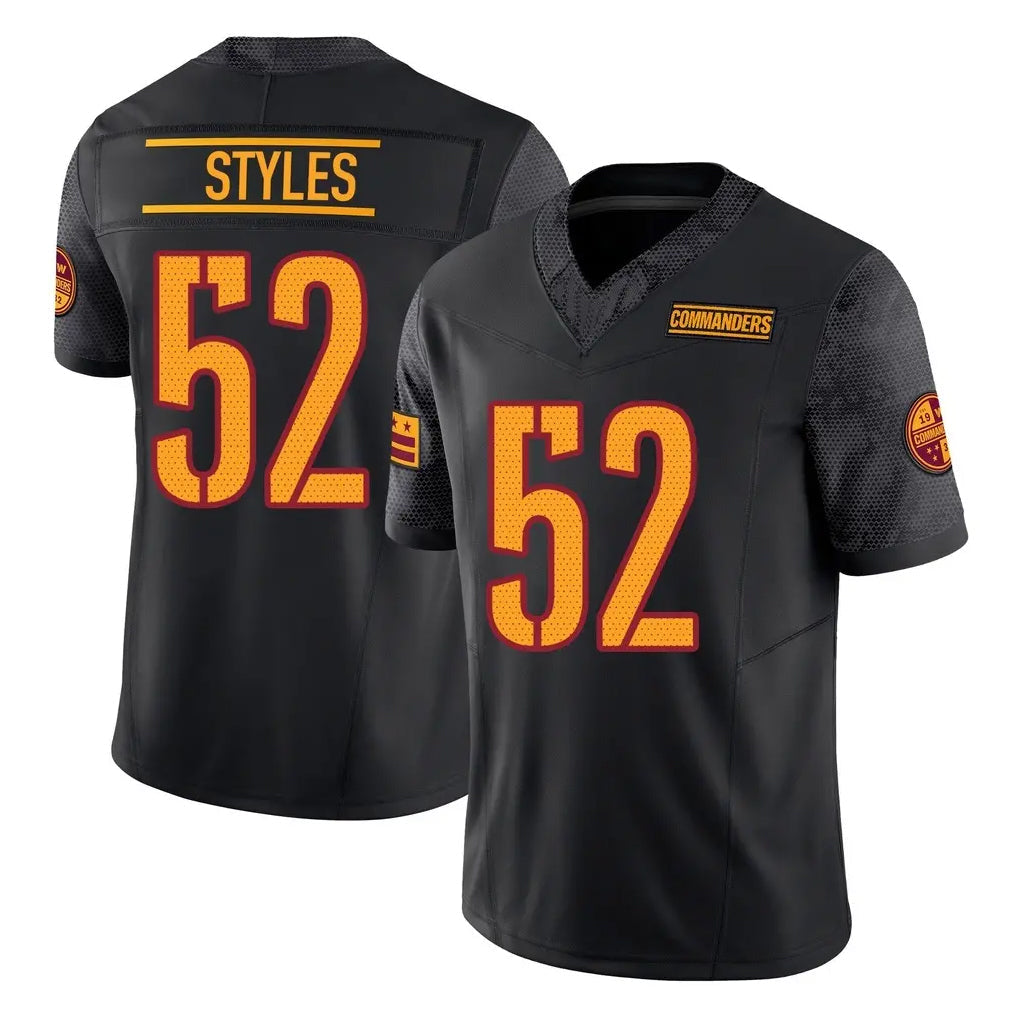 Davalo W.Commanders #52 Sonny Styles Player Black Limited Vapor F.U.S.E. Home Game Stitched Jerseys